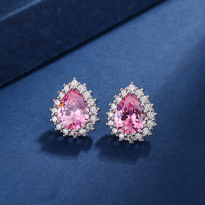 Parure de bijoux en argent et rose