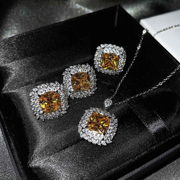 Ensemble de bijoux en argent et rose