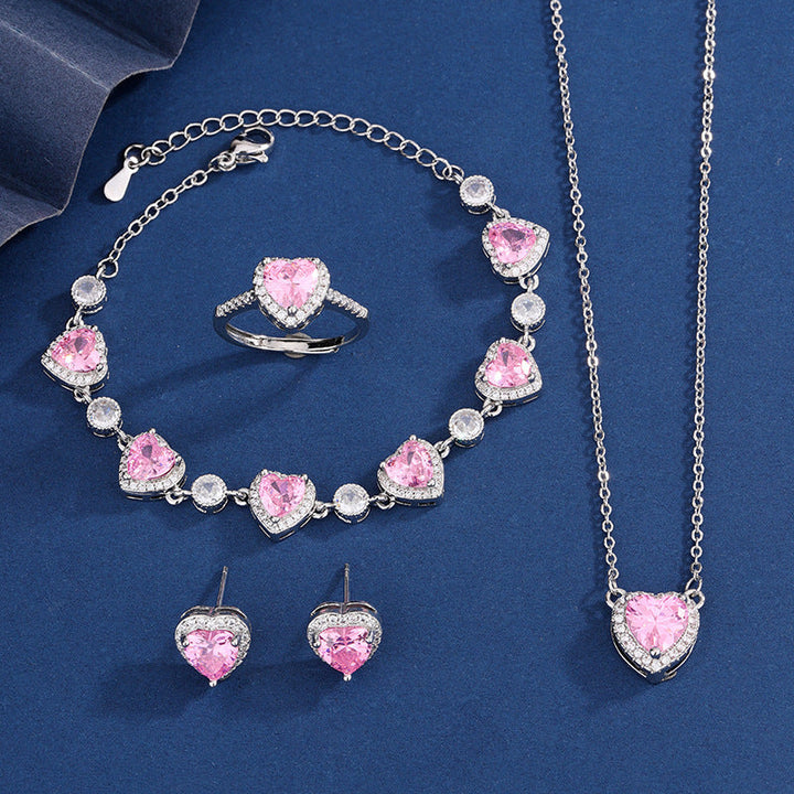 Ensemble de bijoux en argent Amour