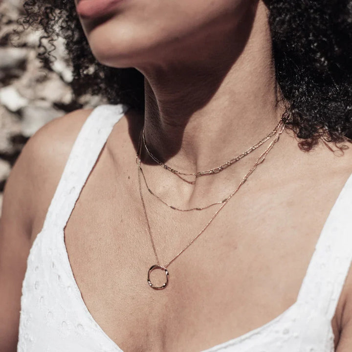 Collier à trois rangs Open Circle en or