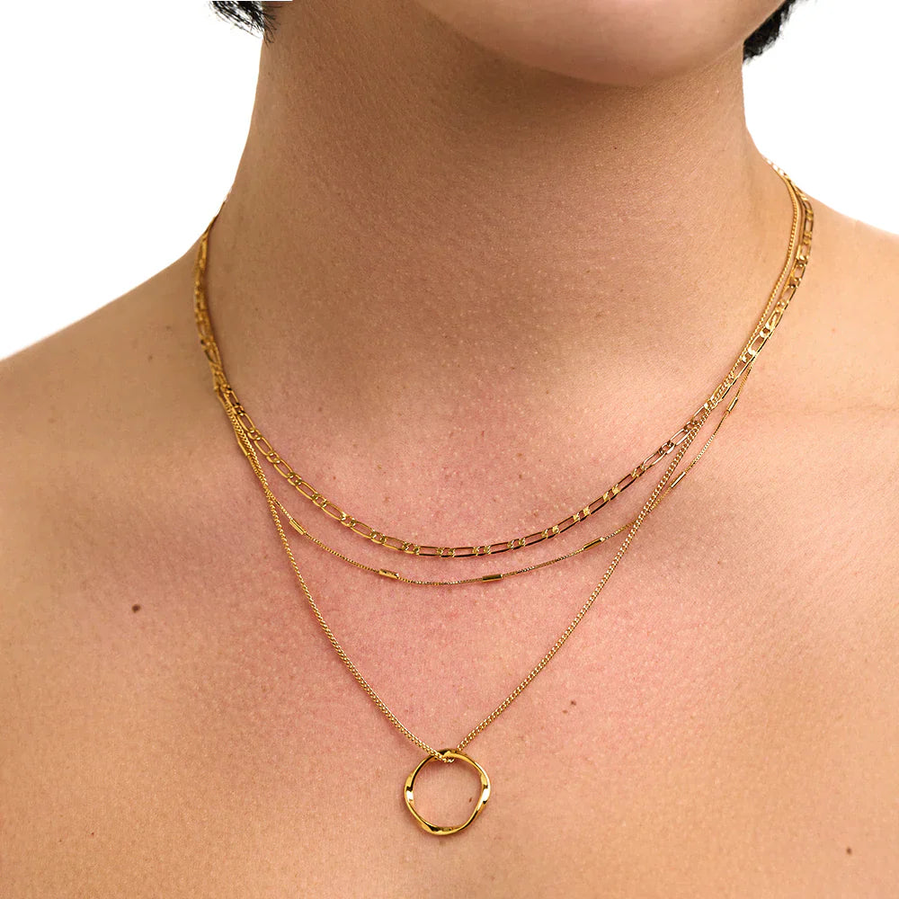 Collier à trois rangs Open Circle en or