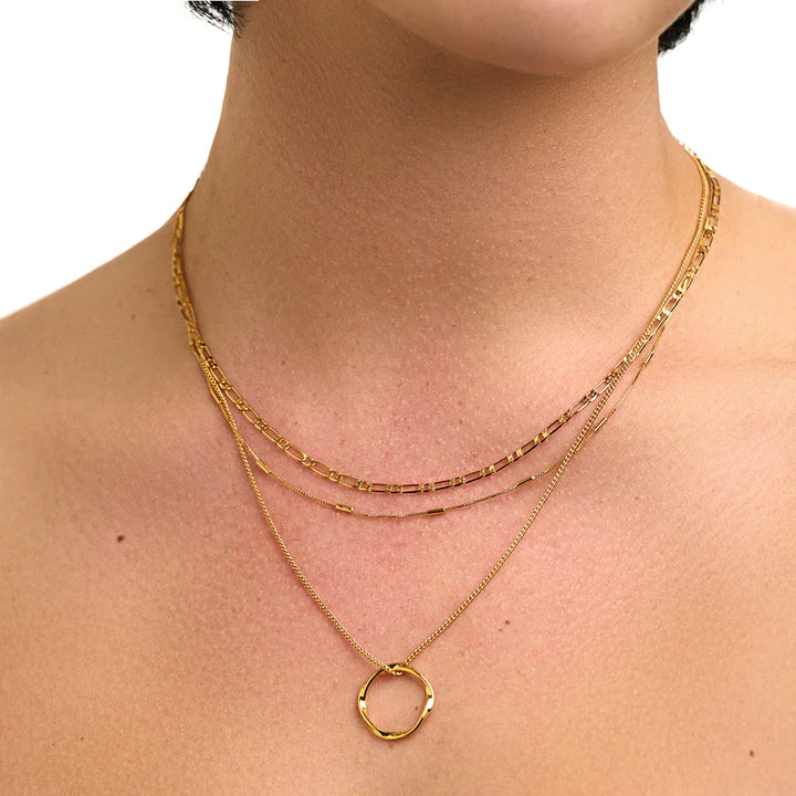 Collier à trois rangs Open Circle en or