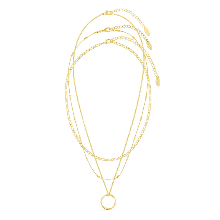 Collier à trois rangées Open Circle en argent