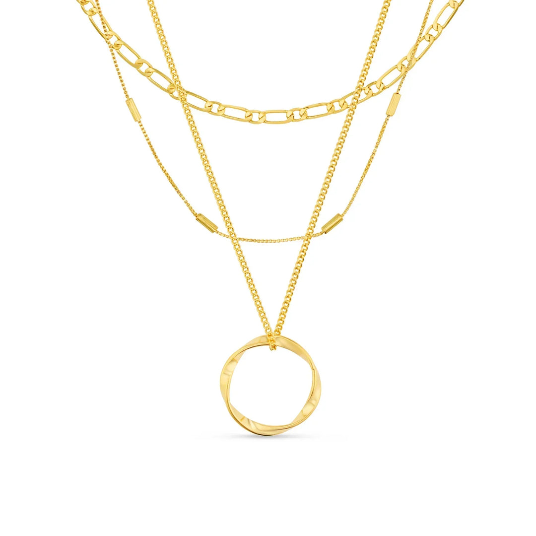 Collier à trois rangées Open Circle en argent