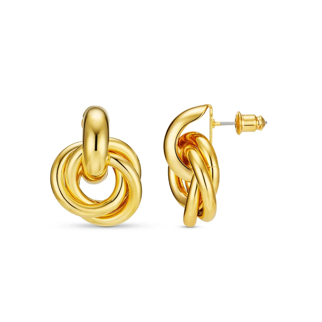 Boucles d'oreilles à motif entrecroisé en argent
