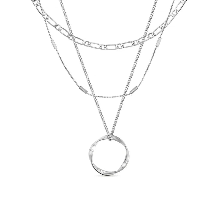 Collier à trois rangées Open Circle en argent
