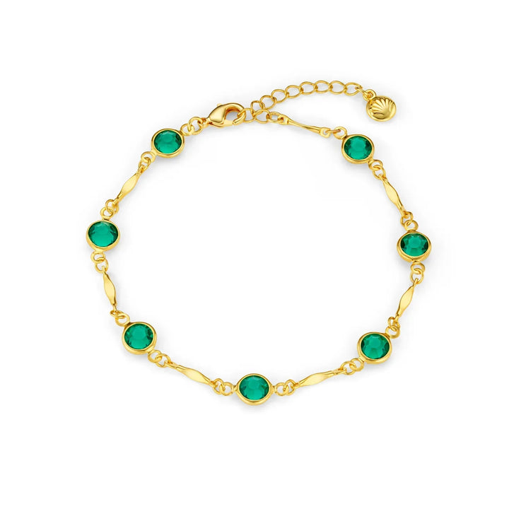 Bracelet chaînette avec lien en émeraude or