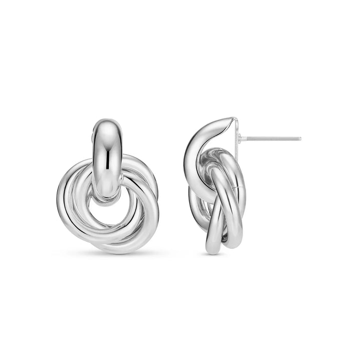 Boucles d'oreilles à motif entrecroisé en argent