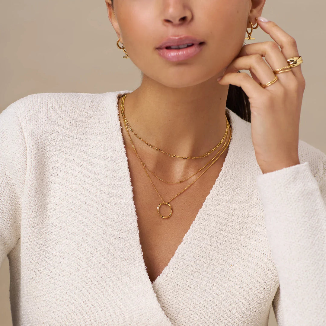 Collier à trois rangs Open Circle en or