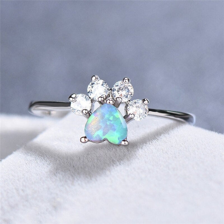Bague en opale et zirconium