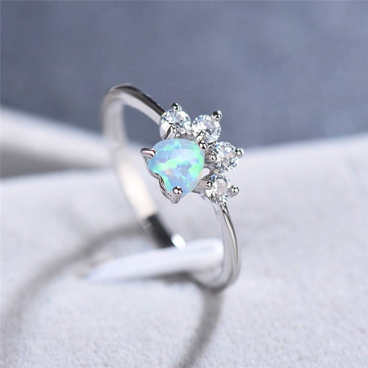 Bague en opale et zirconium
