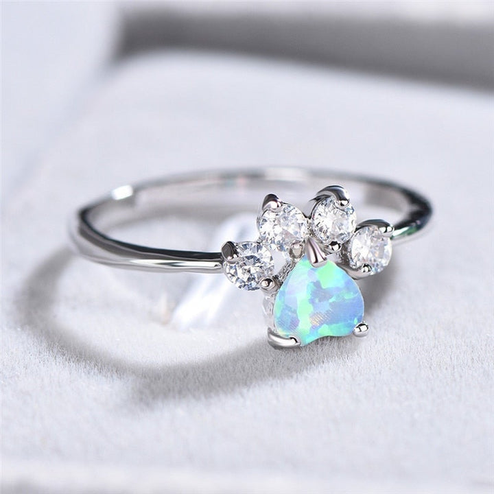 Bague en opale et zirconium