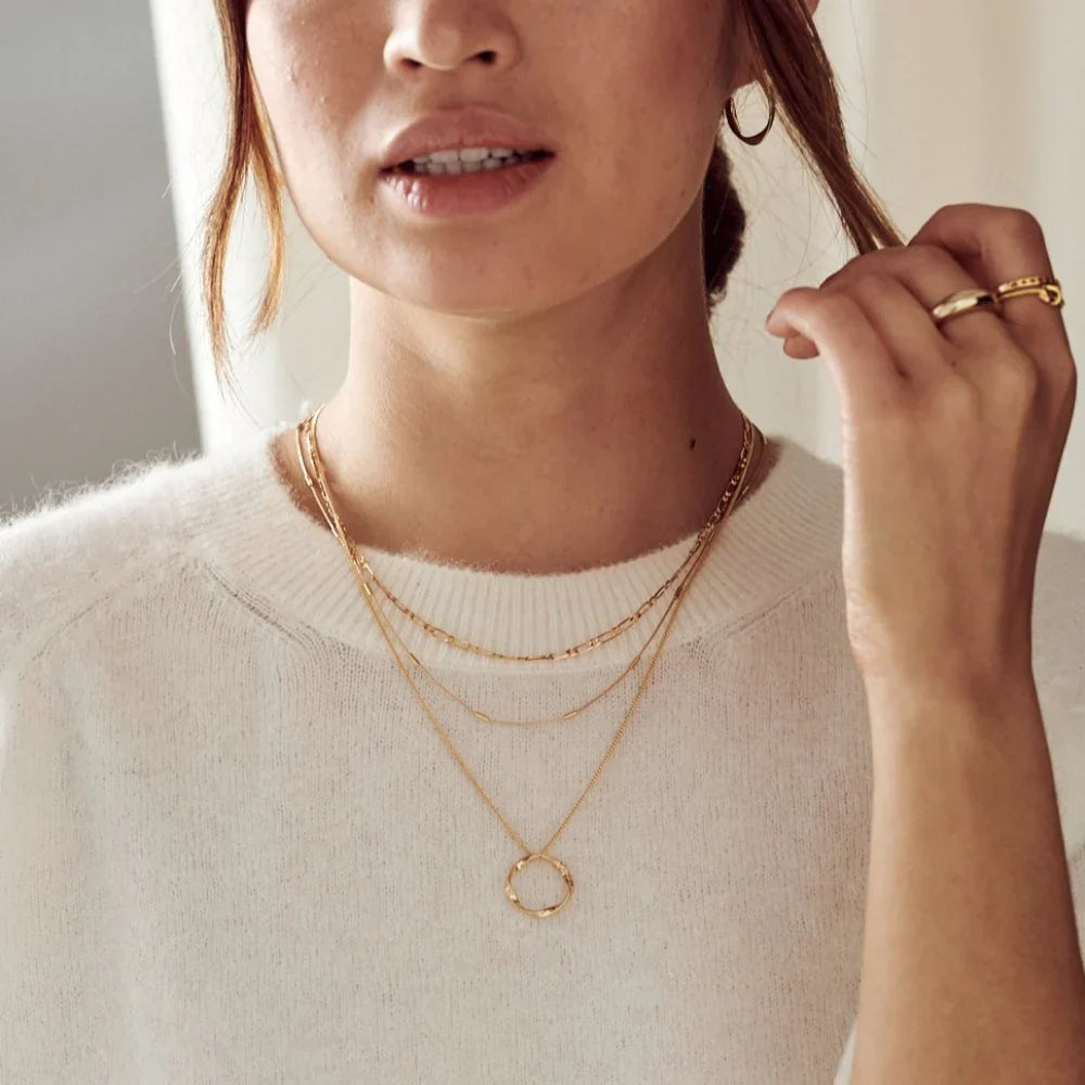 Collier à trois rangs Open Circle en or