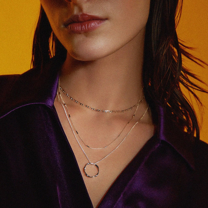 Collier à trois rangées Open Circle en argent