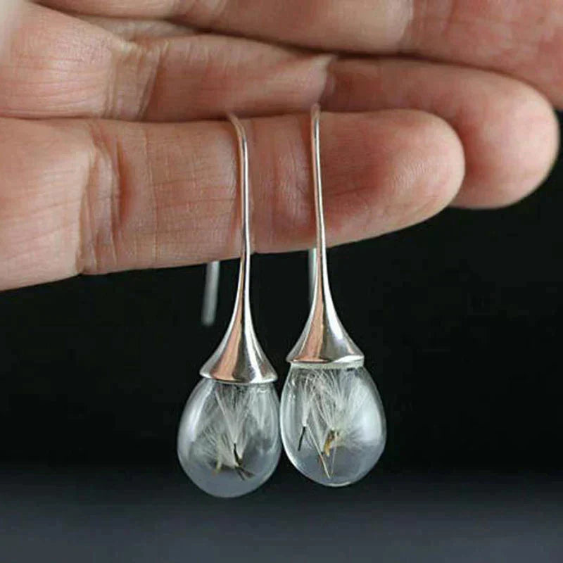 Boucle d'oreille pendentif pissenlit