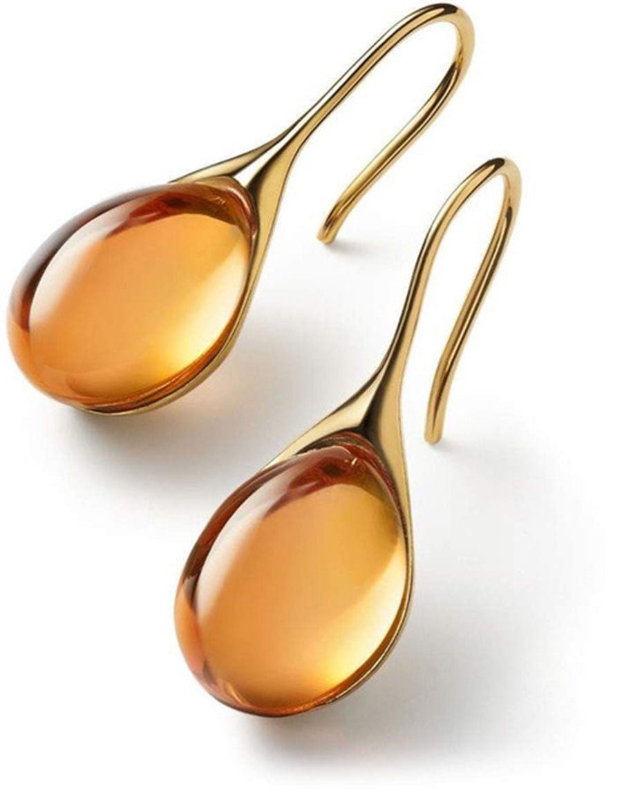 Boucles d'oreilles avec goutte en cristal en or et en argent
