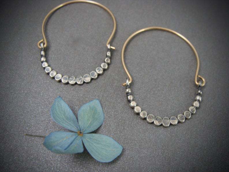 Boucles d'oreilles bohèmes en argent cubique
