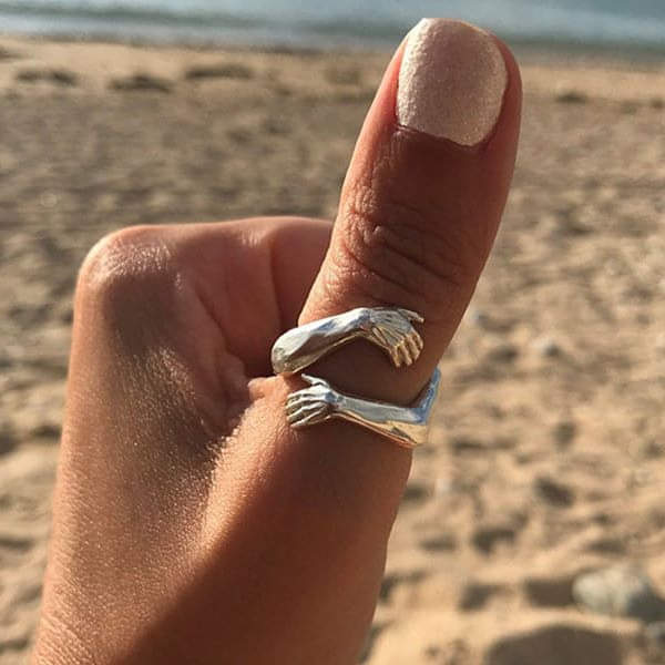 Bague Ajustable en Argent avec Câlin