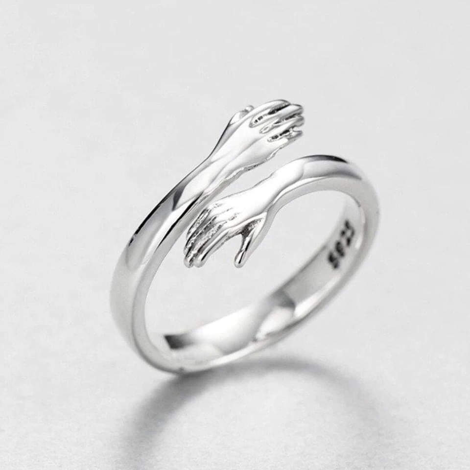 Bague Ajustable en Argent avec Câlin