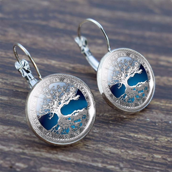 Boucles d'oreilles en argent arbre de vie