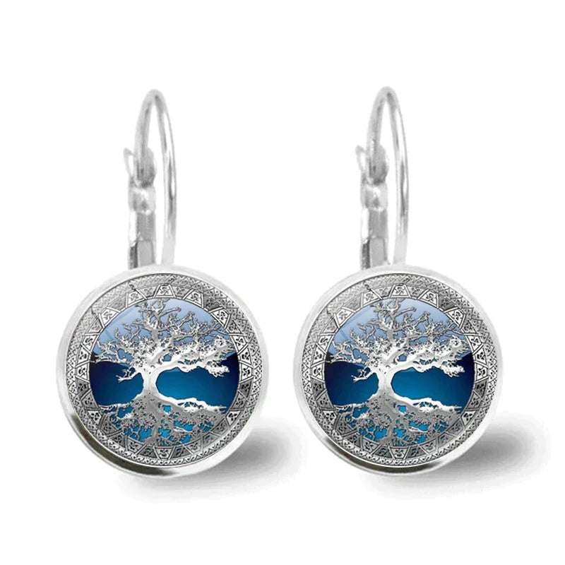 Boucles d'oreilles en argent arbre de vie