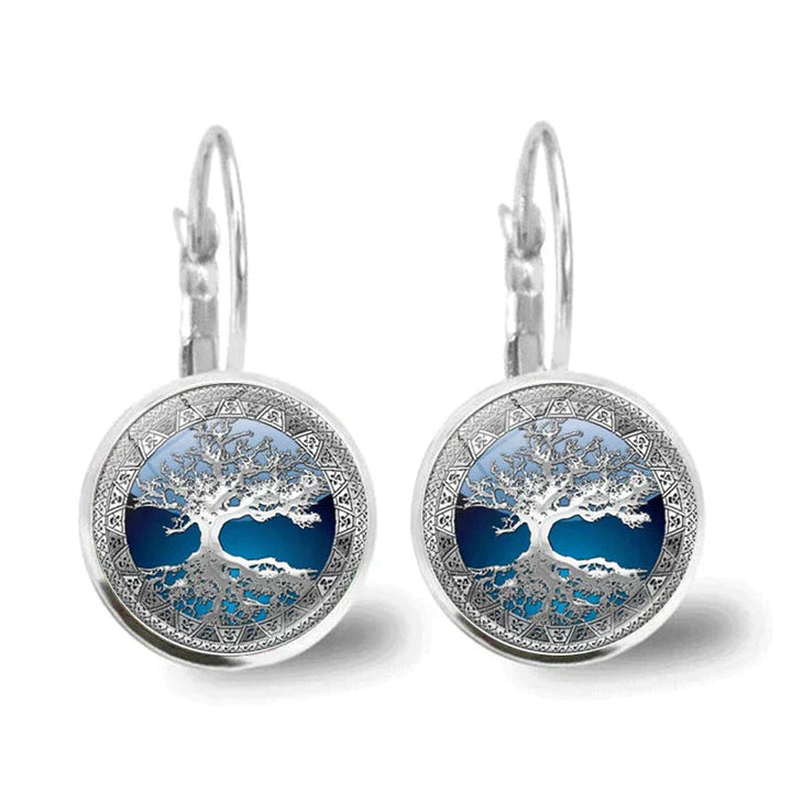 Boucles d'oreilles en argent arbre de vie