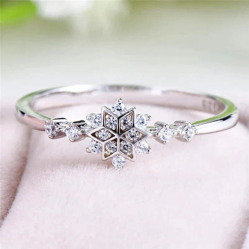 Bague Flocon de Neige en Argent Sterling 925 - Design Unique Fait Main
