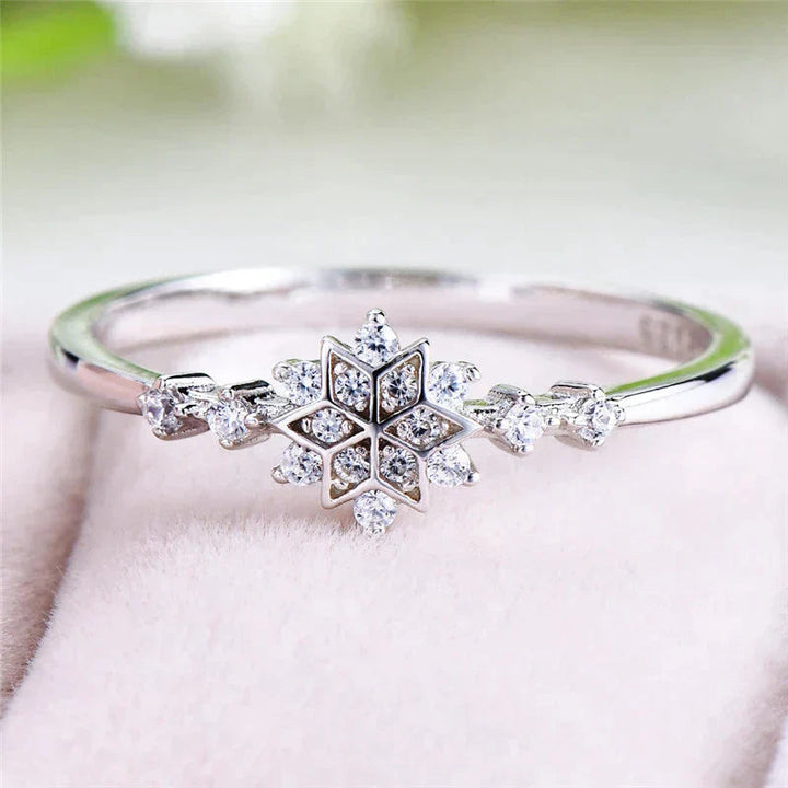 Bague Flocon de Neige en Argent Sterling 925 - Design Unique Fait Main