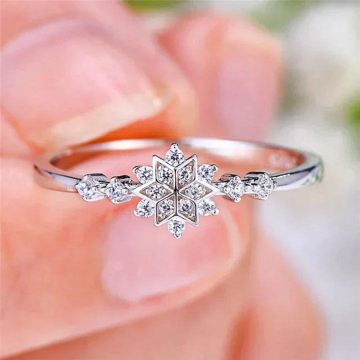 Bague Flocon de Neige en Argent Sterling 925 - Design Unique Fait Main