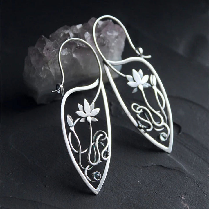 Boucles d'oreilles en argent sterling avec fleur de lotus