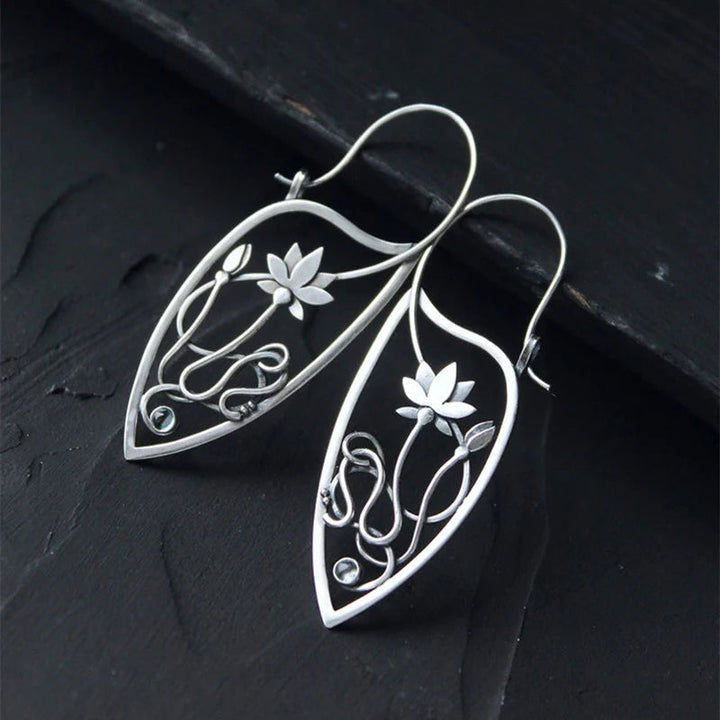 Boucles d'oreilles en argent sterling avec fleur de lotus
