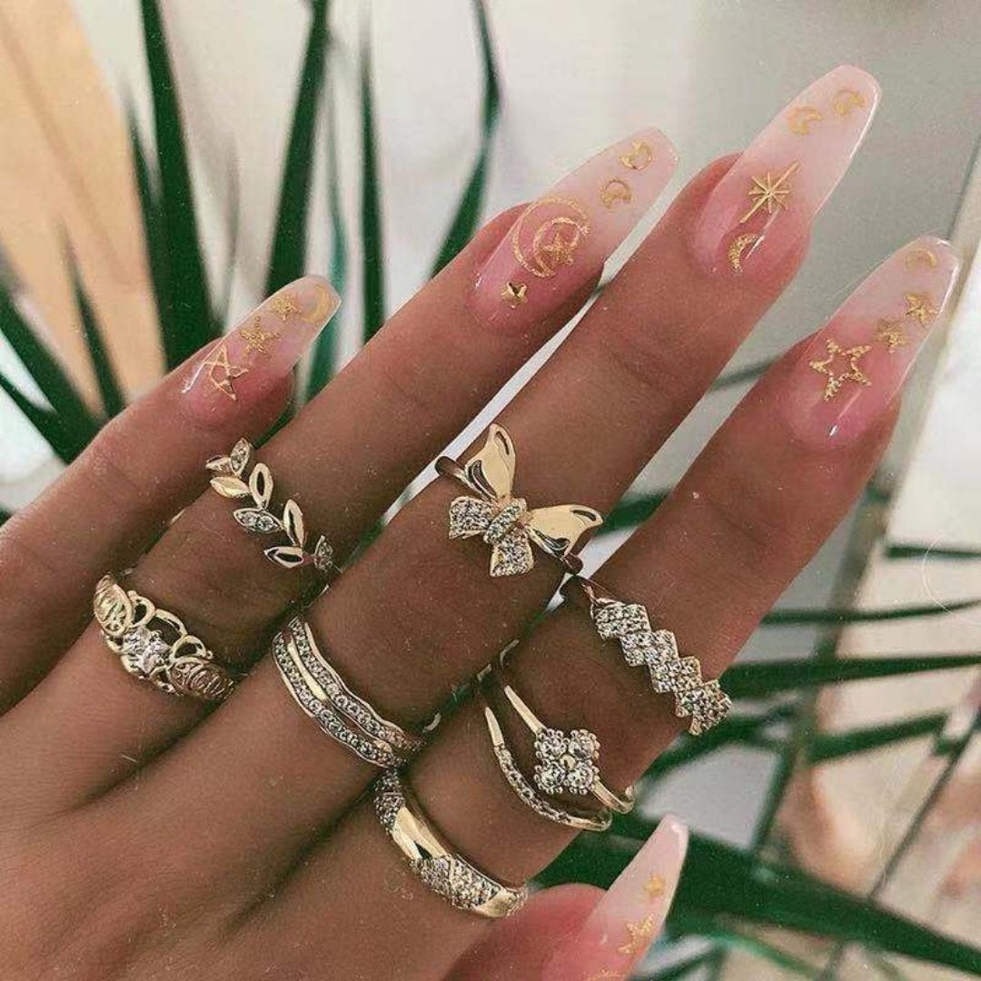 Paquet unique de 8 à 12 bagues en argent faites à la main pour un style personnalisé