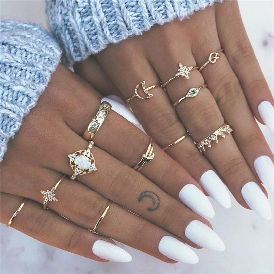 Paquet unique de 8 à 12 bagues en argent faites à la main pour un style personnalisé