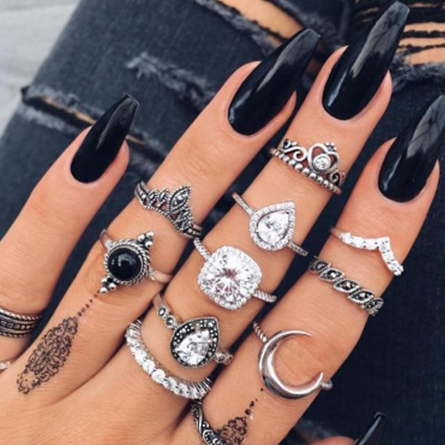 Paquet unique de 8 à 12 bagues en argent faites à la main pour un style personnalisé