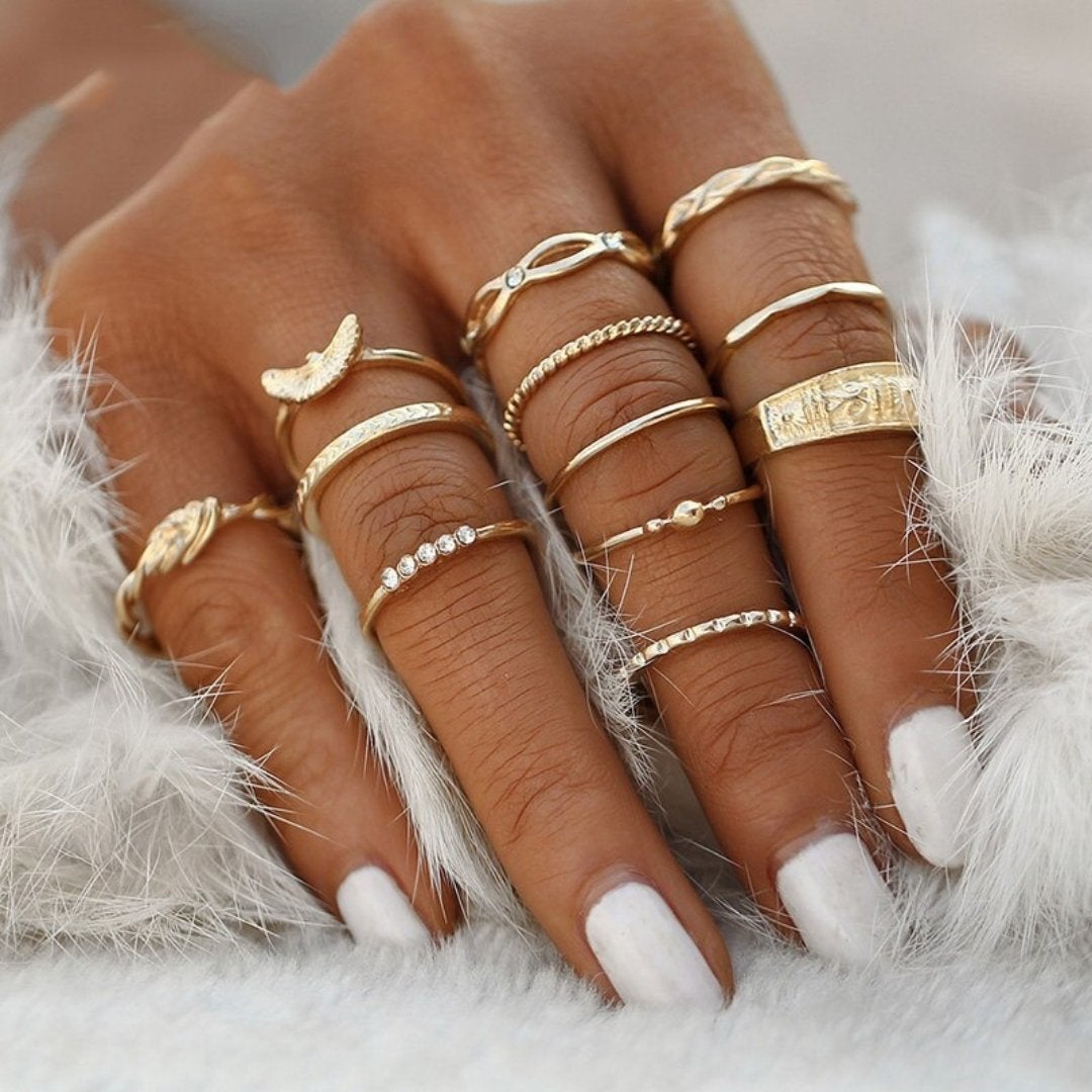 Paquet unique de 8 à 12 bagues en argent faites à la main pour un style personnalisé