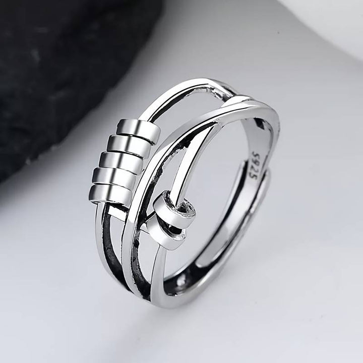 Bague à plusieurs couches arbre en argent vintage