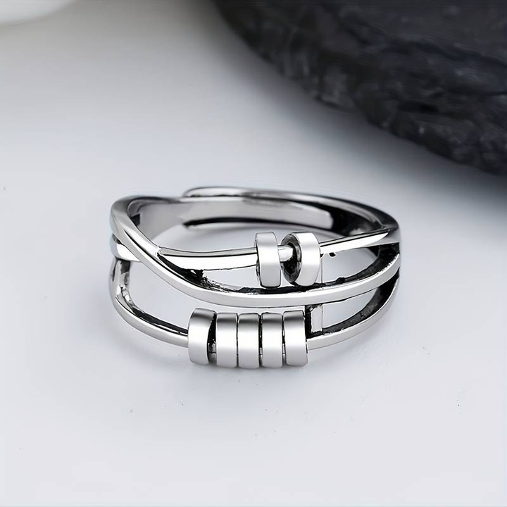 Bague à plusieurs couches arbre en argent vintage