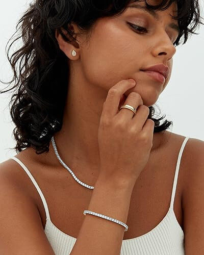 Bracelet tennis en moissanite argenté