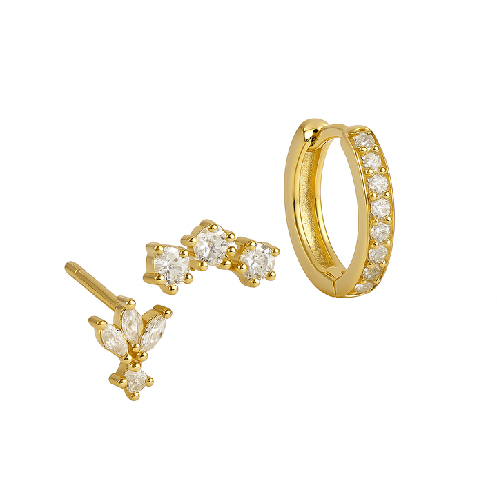 Trio d'oreilles essentiels Mila en or