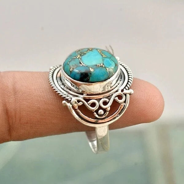 Bague bohème en turquoise