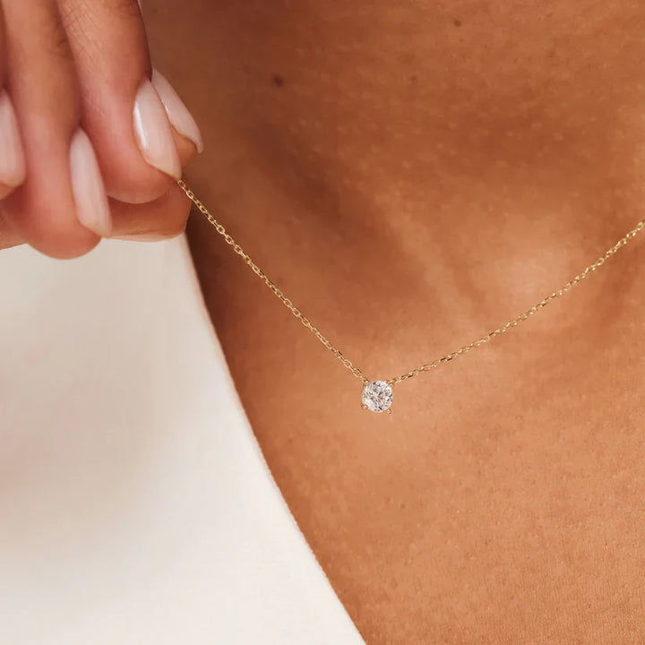 Collier en pierre de moissanite Cléa en or