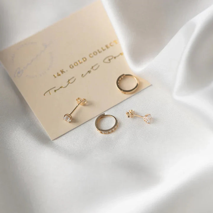 Boucles d'oreilles en or avec pierres Larmes de Lune
