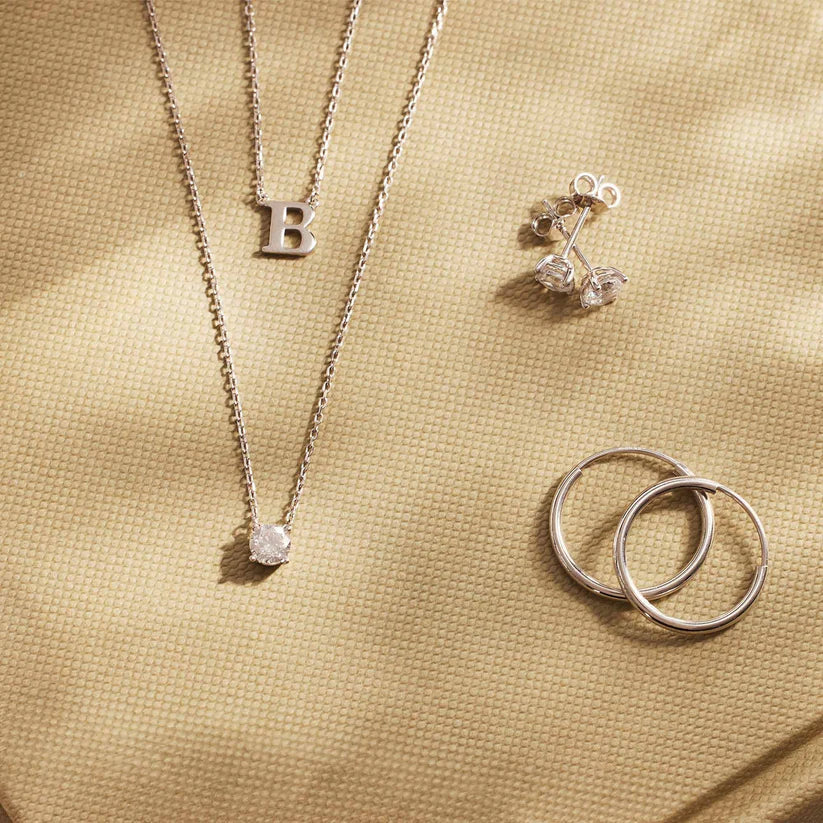 Collier en argent avec pierre de moissanite Cléa