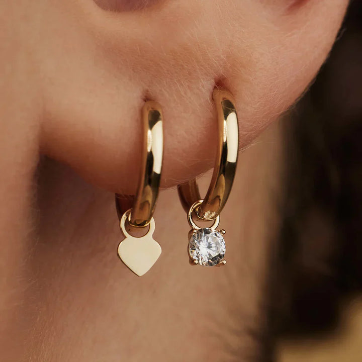 Boucles d'oreilles à larmes de lune en pierre or
