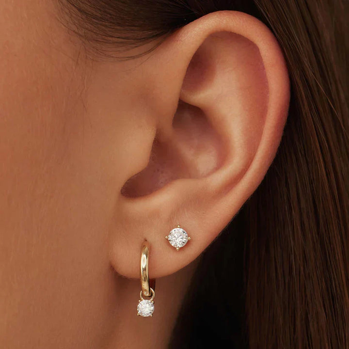 Boucles d'oreilles en or avec pierres Larmes de Lune