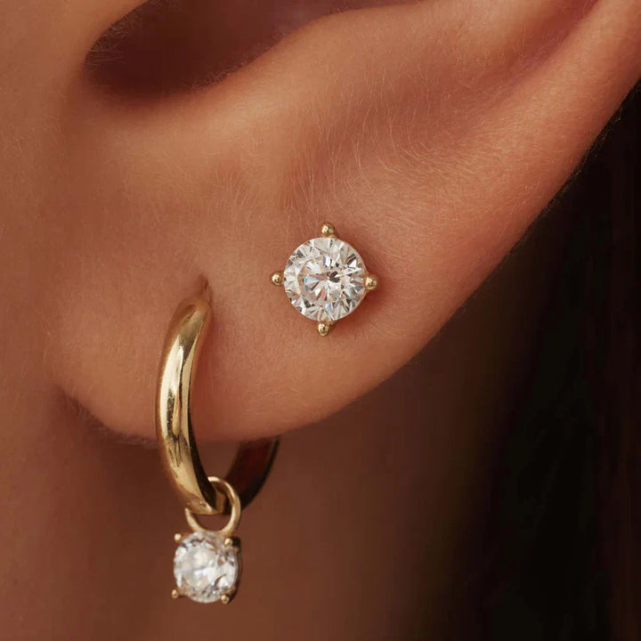 Boucles d'oreilles en or avec pierres Larmes de Lune
