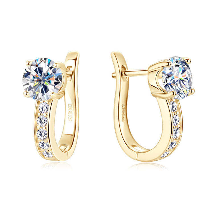 Boucles d'oreilles huggie en moissanite or