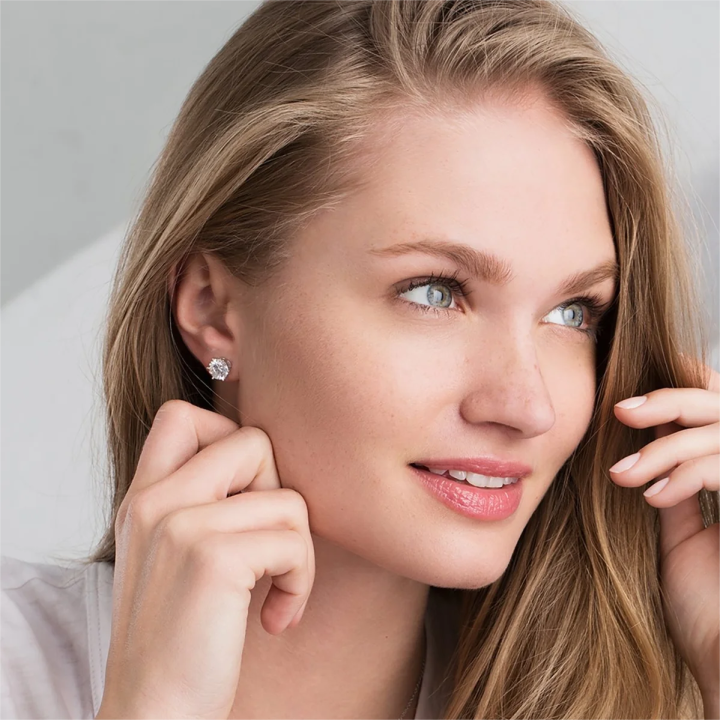 Boucles d'oreilles en argent à clip à vis en moissanite