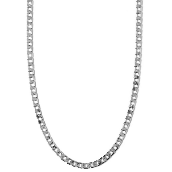 Collier chaîne à maillons plats en argent