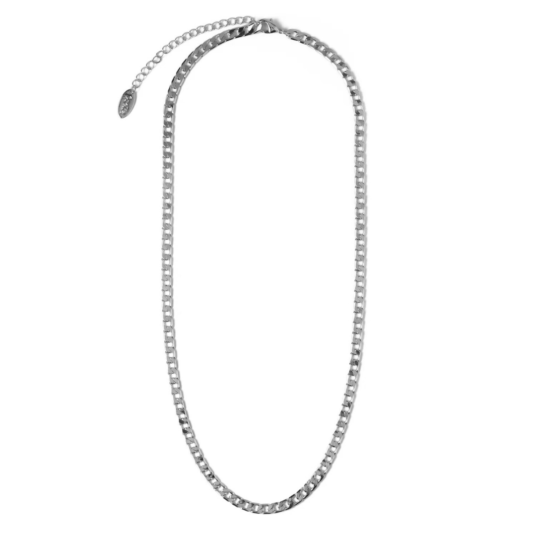 Collier chaîne à maillons plats en argent